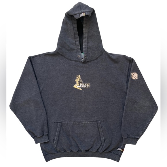 Lost Other - Mens lost entreprises Hawaiian Luau Girl Graphic Gray Hoodie Size Large